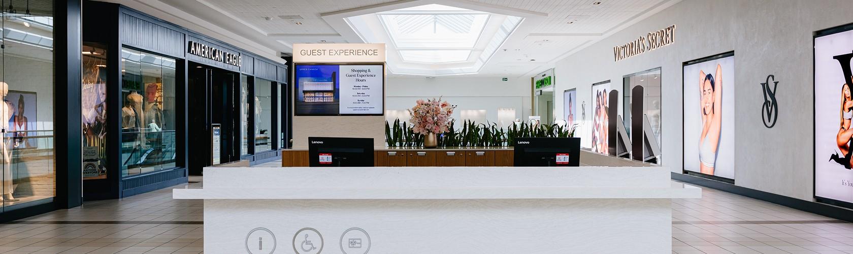 Upper Canada Guest Experience desk between American Eagle and Victoria's Secret