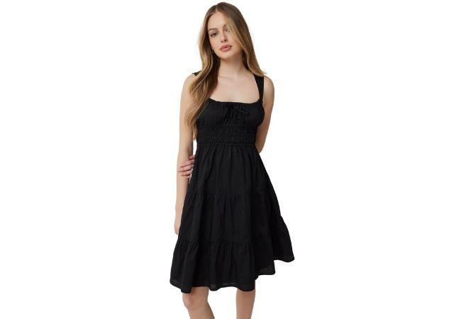 Ardene Poplin Tiered Midi Dress