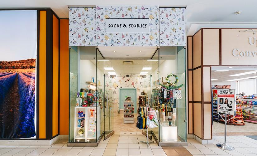 Socks & Stories inside Upper Canada Mall