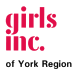 Girls Inc. of York Region logo in pink and blue lettering