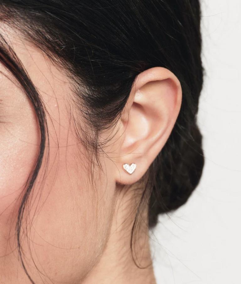 Mini pavé heart stud earrings from Hillberg & Berk.