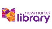 Newmarket Library logo with a colourful geometric icon
