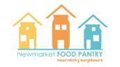 Newmarket Food Pantry logo with three coloured house icons