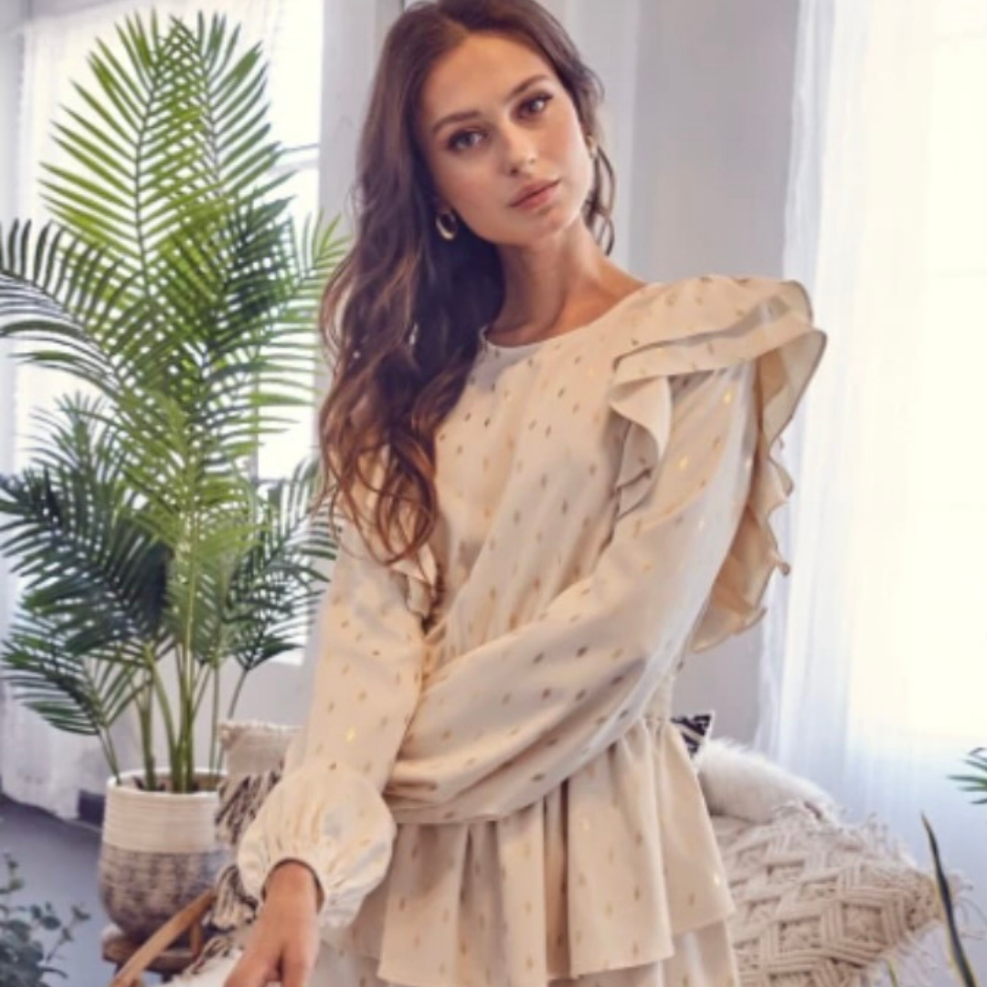 Ruffled long sleeve dress from Honey