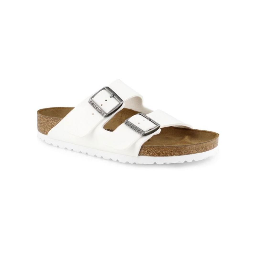 Flat white sandals from Birkenstocks