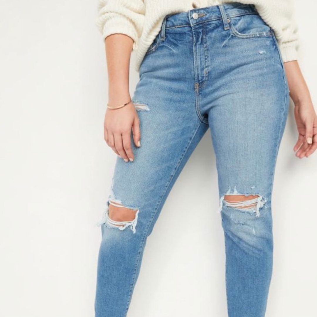 High waisted mom jeans ripped from Old Navy