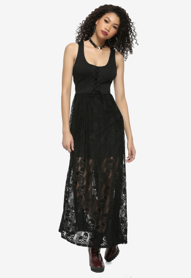 black lace maxi dress from Hot Topic