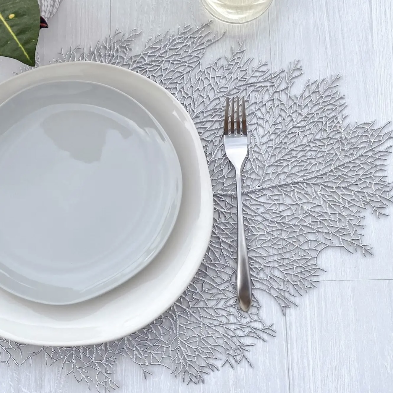 Silver placemat from Linen Chest