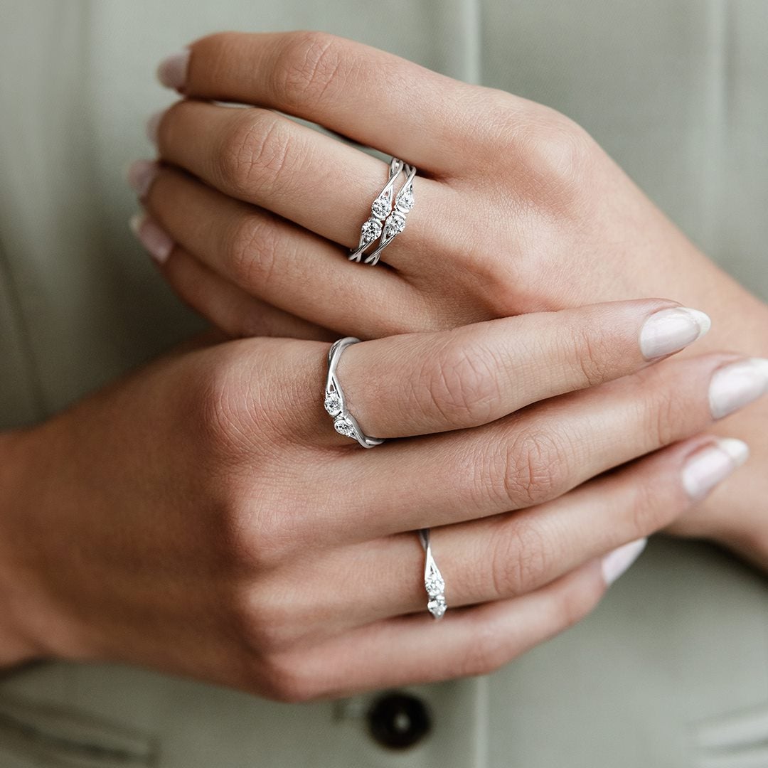 Ring stacks on models hand