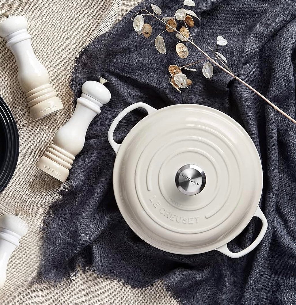 Pot with lid and salt and pepper shakers from Linen Chest.