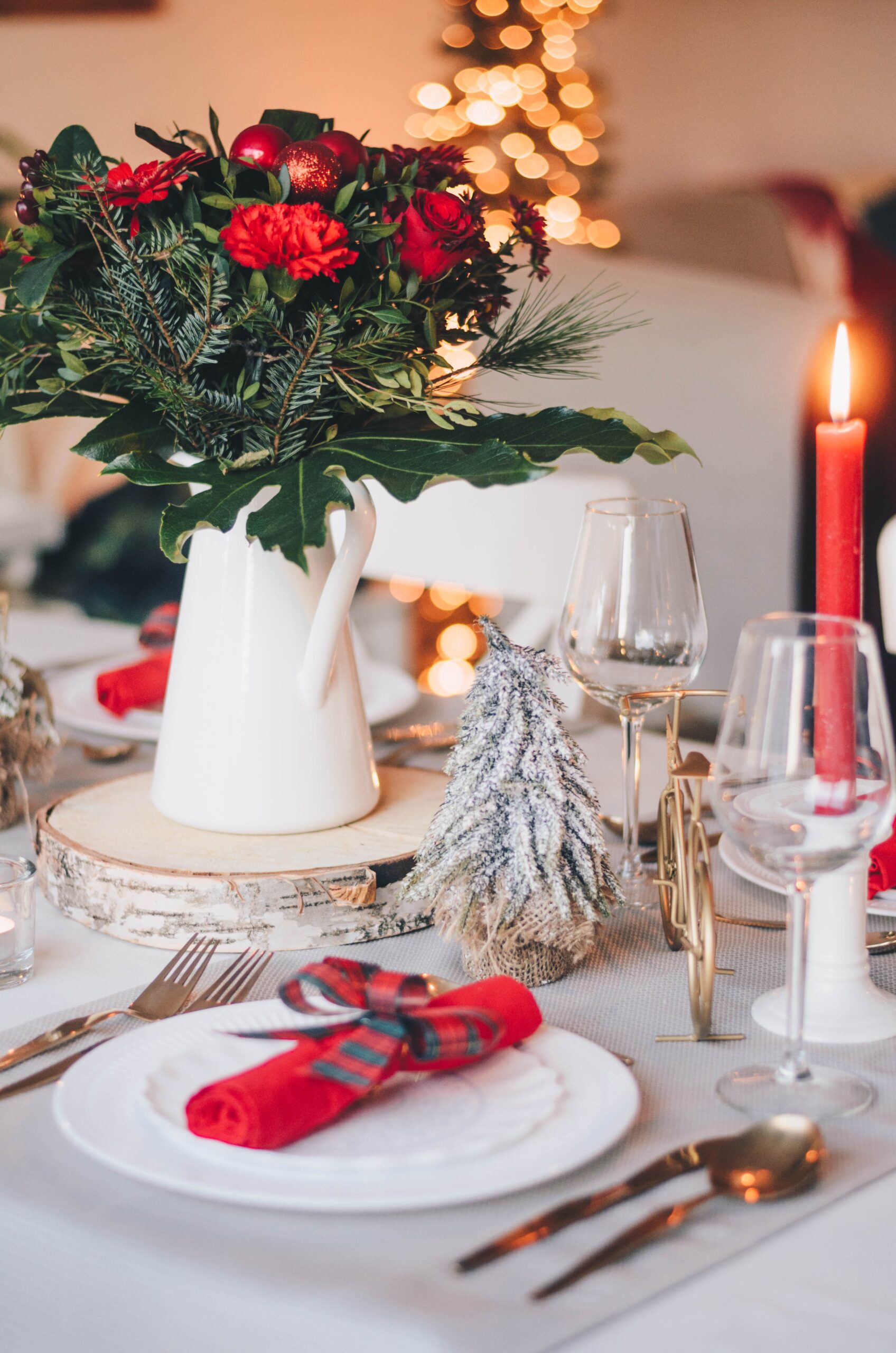 Holiday themed tablescape