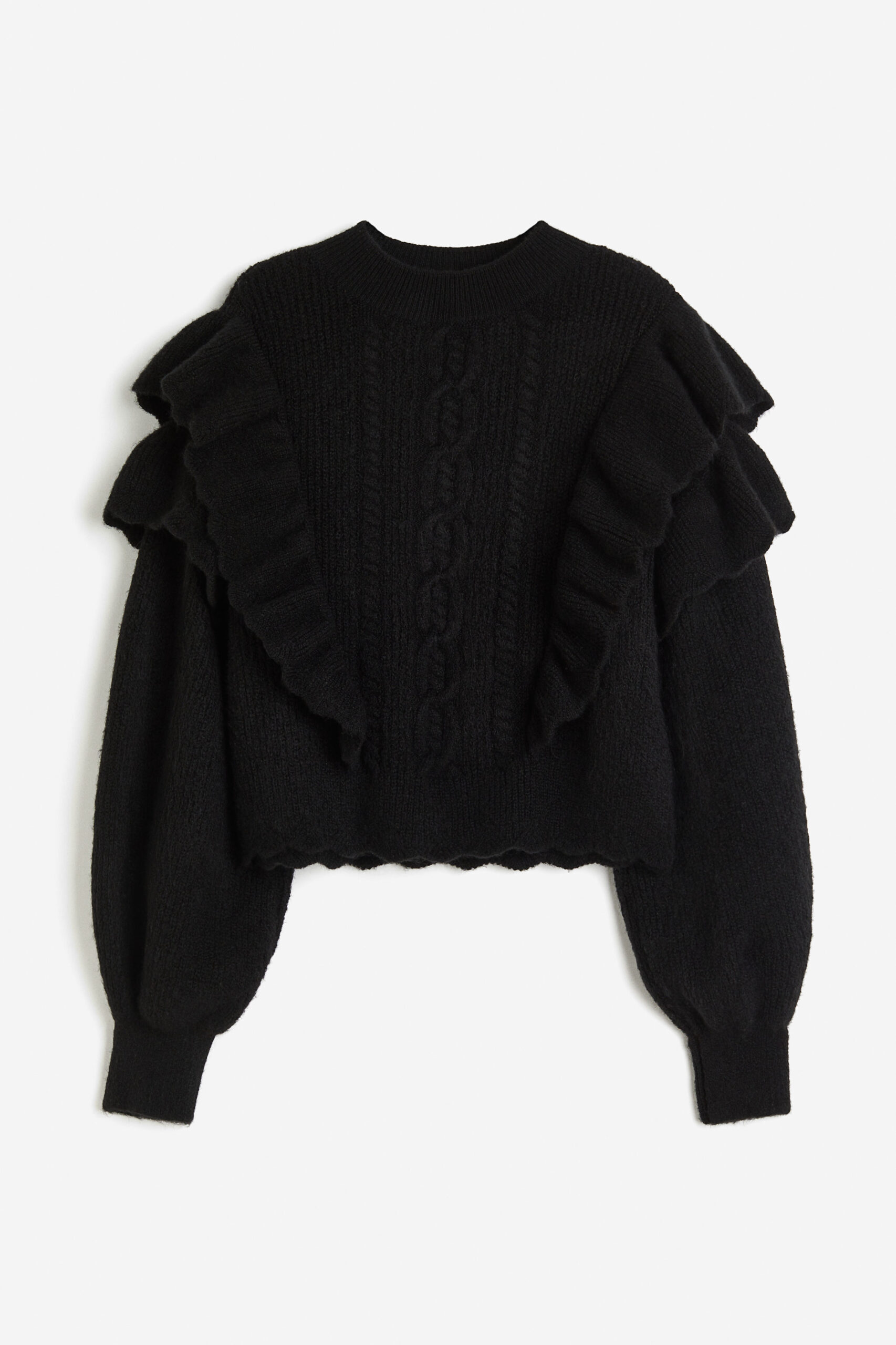 Black knit sweater.