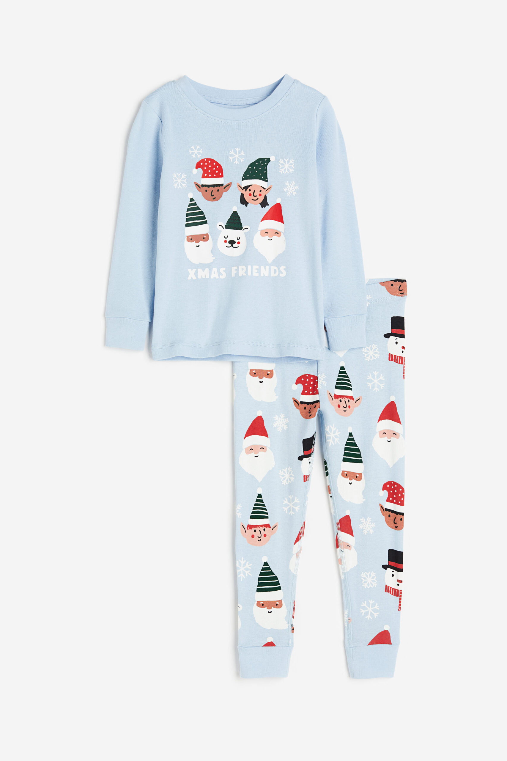 Blue printed pajama set for kids
