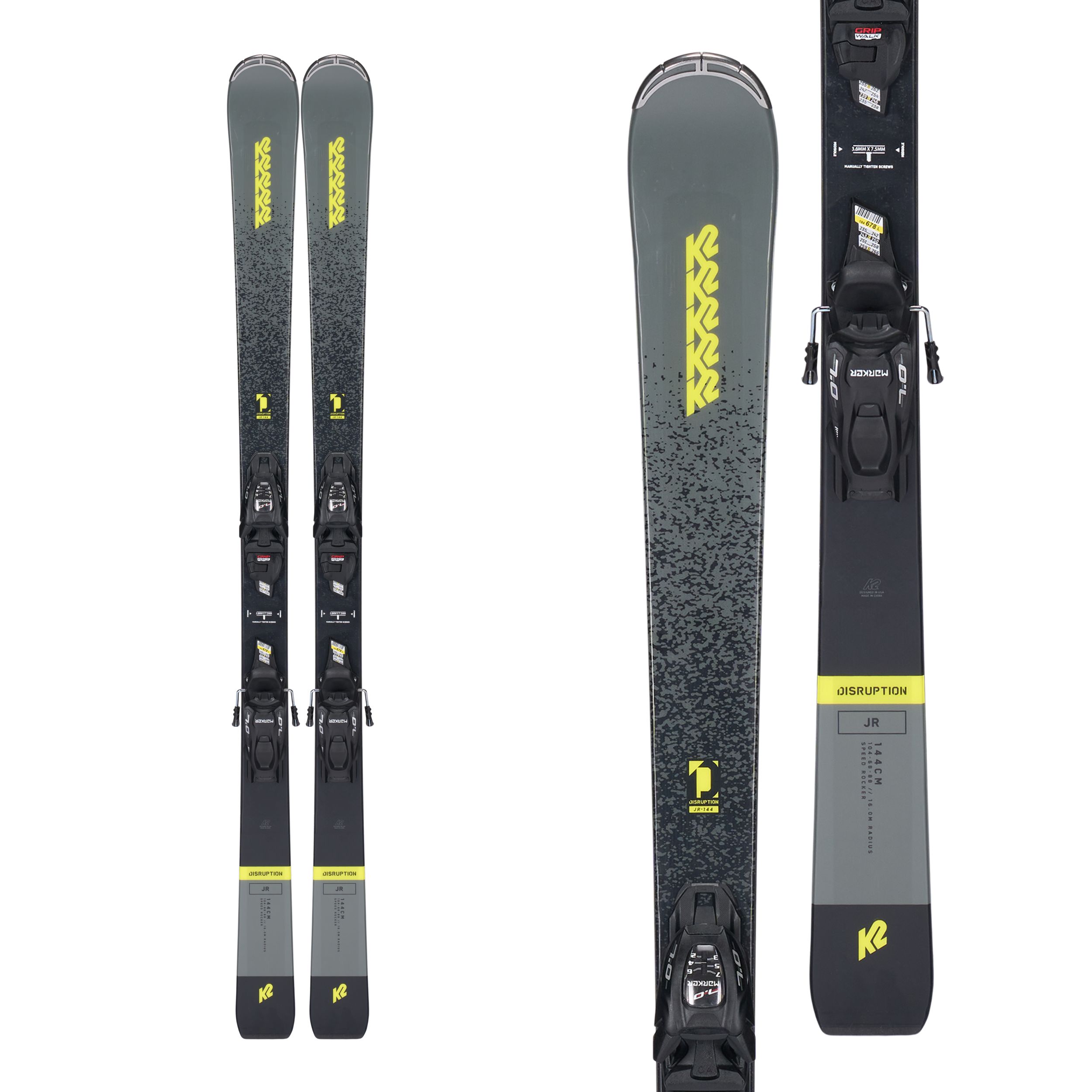 K2 Disruption Junior Skis 2023 & 7.0 FDT Bindings from SportChek