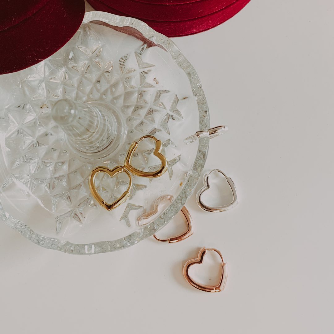 Heart shaped earrings from Hillberg & Berk