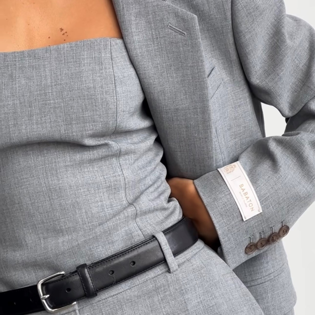 Grey suiting from Aritzia