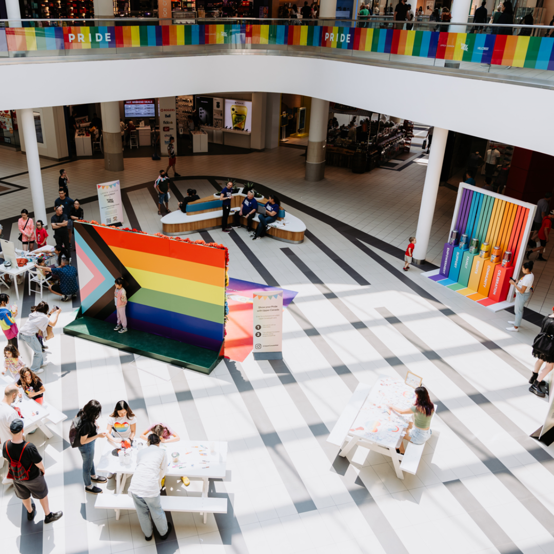 Pride celebration at Upper Canada Mall in Market Court