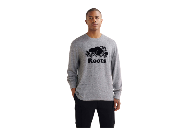 Roots Mens Organic Cooper Beaver Long Sleeve T-shirt