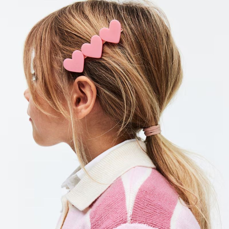 Heart clips on hair