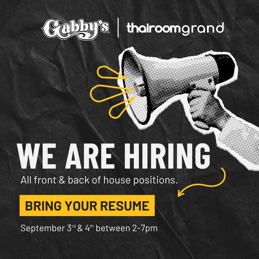 hiring poster gabby's and thairoomgrand