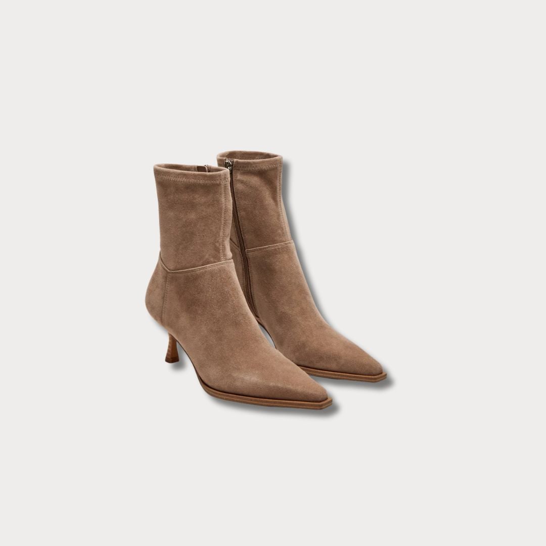 suede heeled booties